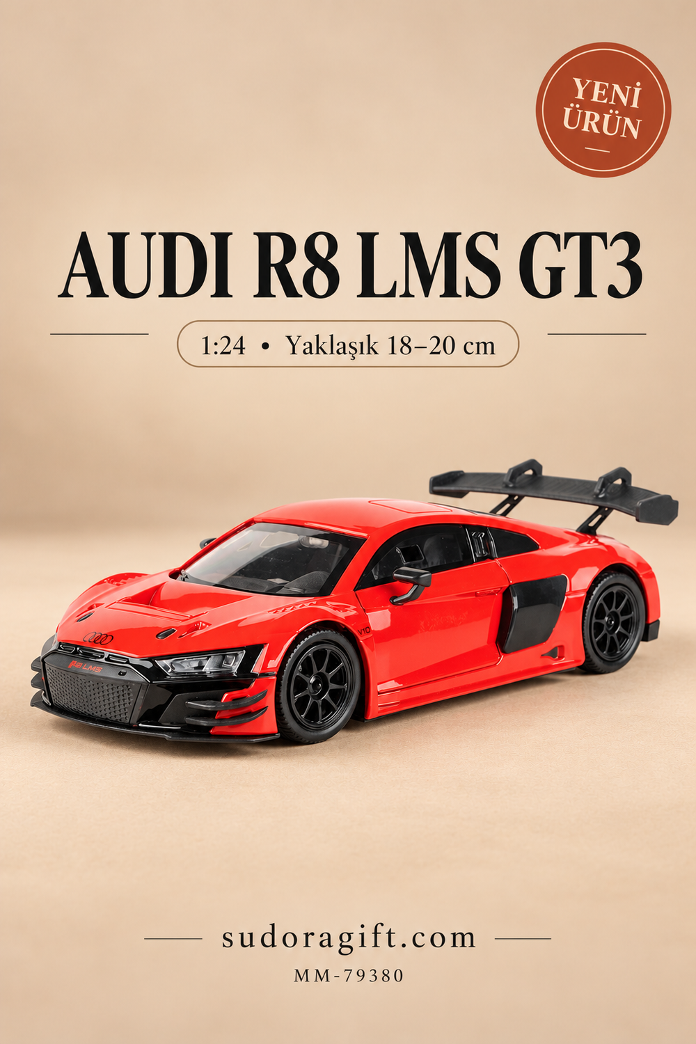 Motormax Audi R8 LMS GT3 1:24 Metal Model Araba – MM-79380 – Ana görsel