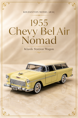 1955 Chevy Bel Air Nomad 1:24 Metal Hediyelik Nostaljik