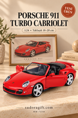 Motormax Porsche 911 Turbo Cabriolet 1:24 Metal Model Araba – MM-73348 – Kapıları açık