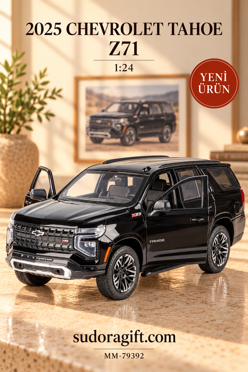 Motormax 2025 Chevrolet Tahoe Z71 1:24 Metal Model Araba – MM-79392 – Kapilari Acik