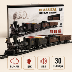 Classical Steam Train 30 Parça Buharlı Işıklı Sesli Oyuncak Tren Seti