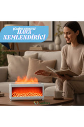 Alev Efektli Dekoratif Şömineli Hava Nemlendirici (Isıtmasız)