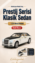 Prestij Serisi - Klasik Sedan 1:24 Metal Işıklı Çek-Bırak Araba