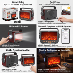 FP-337-S Şömine Görünümlü Bluetooth Hoparlör