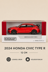 2024 Honda Civic Type R 12 cm Lisanslı Kutulu Metal Model Araba - Kırmızı