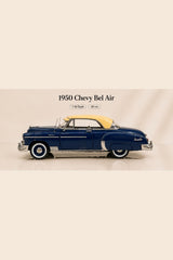 1950 Chevy Bel Air 1:18 Koyu Mavi Ölçek 30 cm Metal Die Cast Model Araba