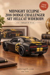 Motormax Midnight Eclipse 2018 Dodge Challenger SRT Hellcat Widebody 1:24 Metal Model Araba – MM-79201 – Arka görünüm