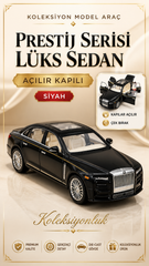 Prestij Serisi - Klasik Sedan 1:24 Metal Işıklı Çek-Bırak Araba - Siyah