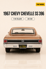 1967 Chevy Chevelle SS 396 1:18 Ölçek Metal Model Araba – 28 CM Koleksiyonluk Die-Cast