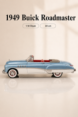 1949 Buick Roadmaster Mavi Beyaz Cabrio 1:18 Ölçek 30 cm Model Araba