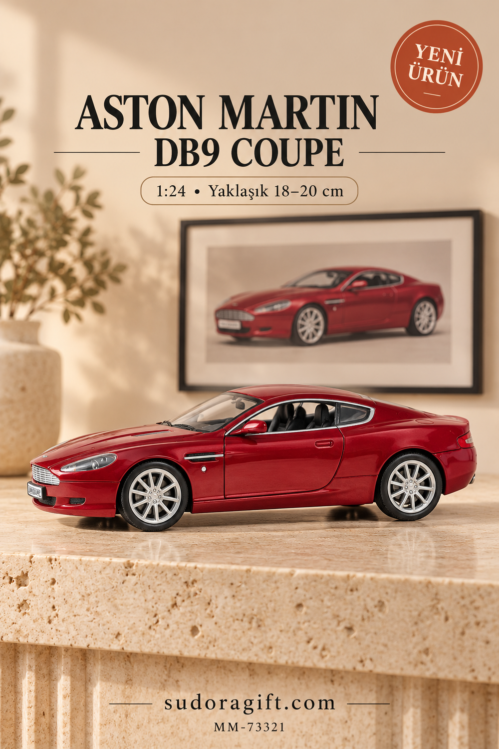Motormax Aston Martin DB9 Coupe 1:24 Metal Model Araba – MM-73321 – Sol görünüm