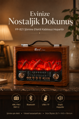 FP-821 Şömine Görünümlü FM Radyo & Bluetooth Hoparlör