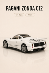 Pagani Zonda C12 Beyaz 1:24 Ölçek 16 cm Koleksiyonluk Model Araba