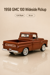 1958 GMC 100 Wideside Pickup Bakır Kahverengi 1:24 Ölçek 18 cm Model Araba