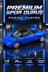 Pagani Huayra Mavi 1:18 Premium Model Araba | 25 cm