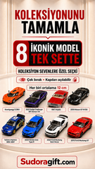 Die-Cast Koleksiyonluk Araba Seti - 8 Model Tek Pakette