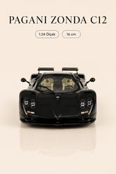 Pagani Zonda C12 Siyah 1:24 Ölçek 16 cm Koleksiyonluk Model Araba
