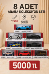 ÖZEL KUTULU - Die-Cast Koleksiyonluk Araba Seti - 8 Model Tek Pakette