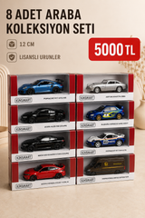 ÖZEL KUTULU - Die-Cast Koleksiyonluk Araba Seti - 8 Model Tek Pakette