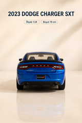 2023 Dodge Charger SXT Mavi 1:24 Ölçek 19 cm Koleksiyonluk Model Araba