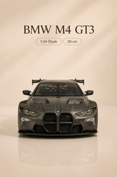 BMW M4 GT3 Metalik Antrasit Gri 1:24 Ölçek 20 cm Koleksiyonluk Model Araba