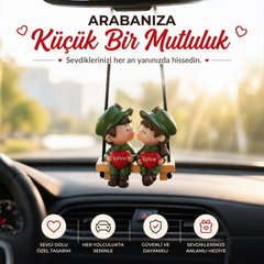 Romantik Çift Araba Aksesuarı – I Love You Yazılı Dekoratif Figür - 5 cm