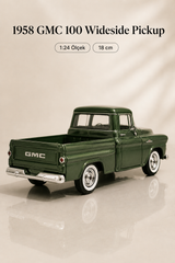 1958 GMC 100 Wideside Pickup Koyu Yeşil 1:24 Ölçek 18 cm Model Araba