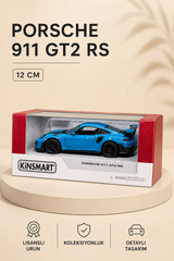 Porsche 911 GT2 RS 12 cm Lisanslı Kutulu Metal Model Araba - Mavi