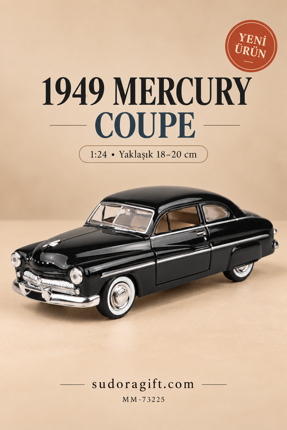 Motormax 1949 Mercury Coupe 1:24 Metal Model Araba – MM-73225 – Ana görsel