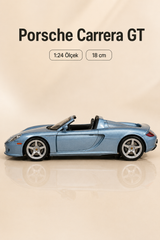 Porsche Carrera GT Açık Mavi 1:24 Ölçek 18 cm Koleksiyonluk Model Araba