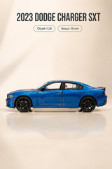 2023 Dodge Charger SXT Mavi 1:24 Ölçek 19 cm Koleksiyonluk Model Araba