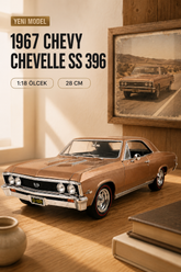 1967 Chevy Chevelle SS 396 1:18 Ölçek Metal Model Araba – 28 CM Koleksiyonluk Die-Cast