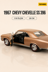 1967 Chevy Chevelle SS 396 1:18 Ölçek Metal Model Araba – 28 CM Koleksiyonluk Die-Cast