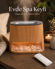 Tuz Taşlı Aroma Difüzör Hava Nemlendirici LED Işıklı Hediyelik Eşya