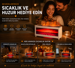 Alev Efektli Lavanta Bahçe Dekorasyon Hava Nemlendirici (Isıtmasız)