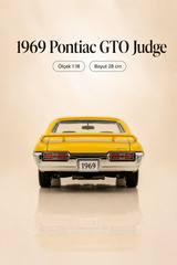 1969 Pontiac GTO Judge Sarı 1:18 Ölçek 28 cm Koleksiyonluk Model Araba