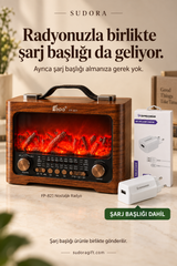 FP-821 Şömine Görünümlü FM Radyo & Bluetooth Hoparlör