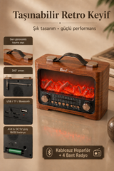 FP-821 Şömine Görünümlü FM Radyo & Bluetooth Hoparlör