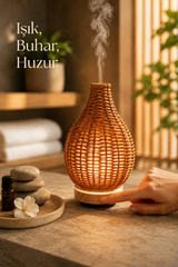 Hasır Görünümlü Aromaterapi Buhurdanlık ve Hava Nemlendirici Hediyelik Eşya