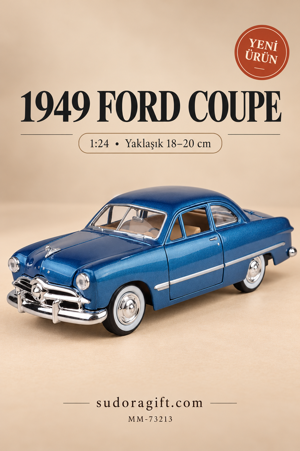 Motormax 1949 Ford Coupe 1:24 Metal Model Araba – MM-73213 – Ana görsel