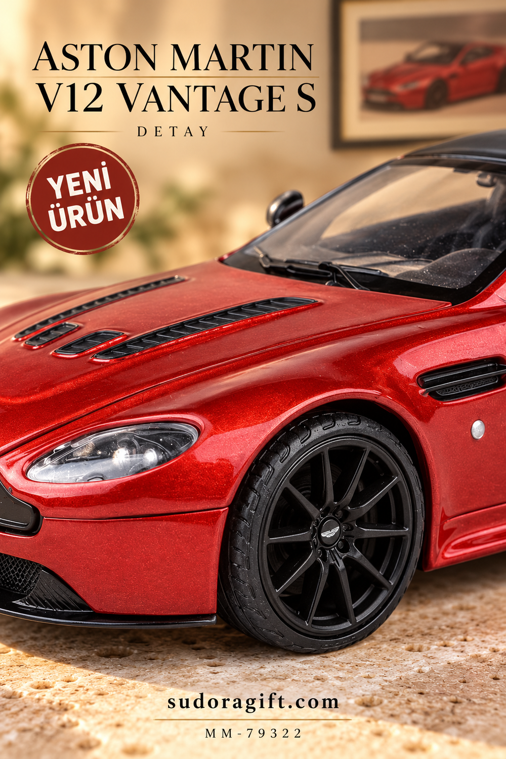 Motormax Aston Martin V12 Vantage S 1:24 Metal Model Araba – MM-79322 – Detay
