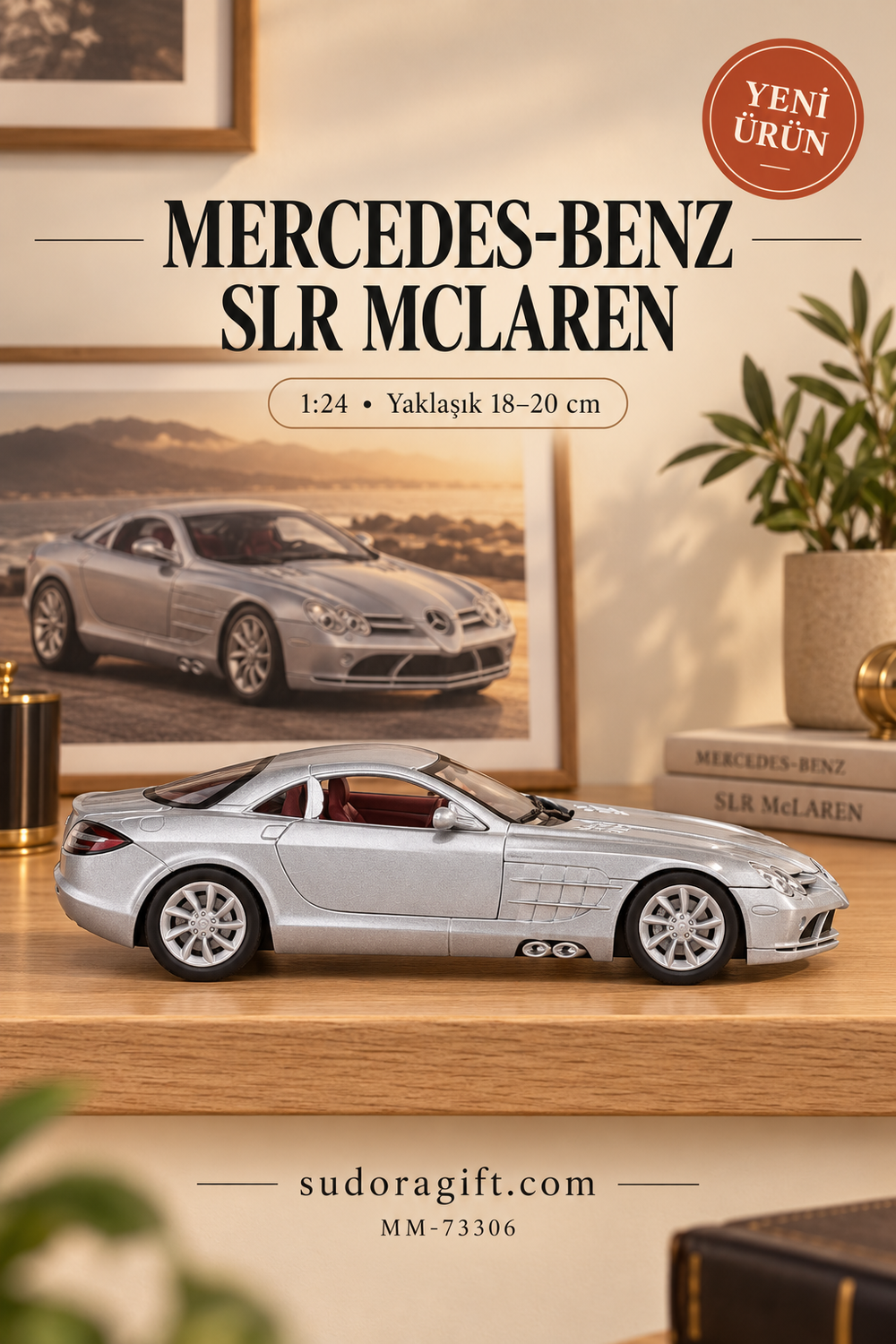 Motormax Mercedes-Benz SLR McLaren 1:24 Metal Model Araba – MM-73306 – Sağ görünüm