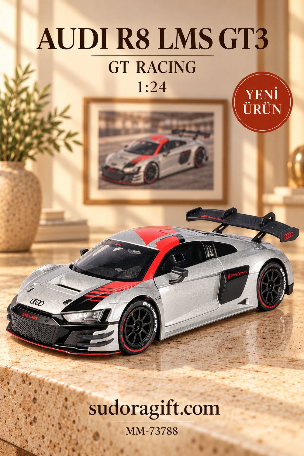 Motormax GT Racing Audi R8 LMS GT3 1:24 Metal Model Araba – MM-73788 – Detay
