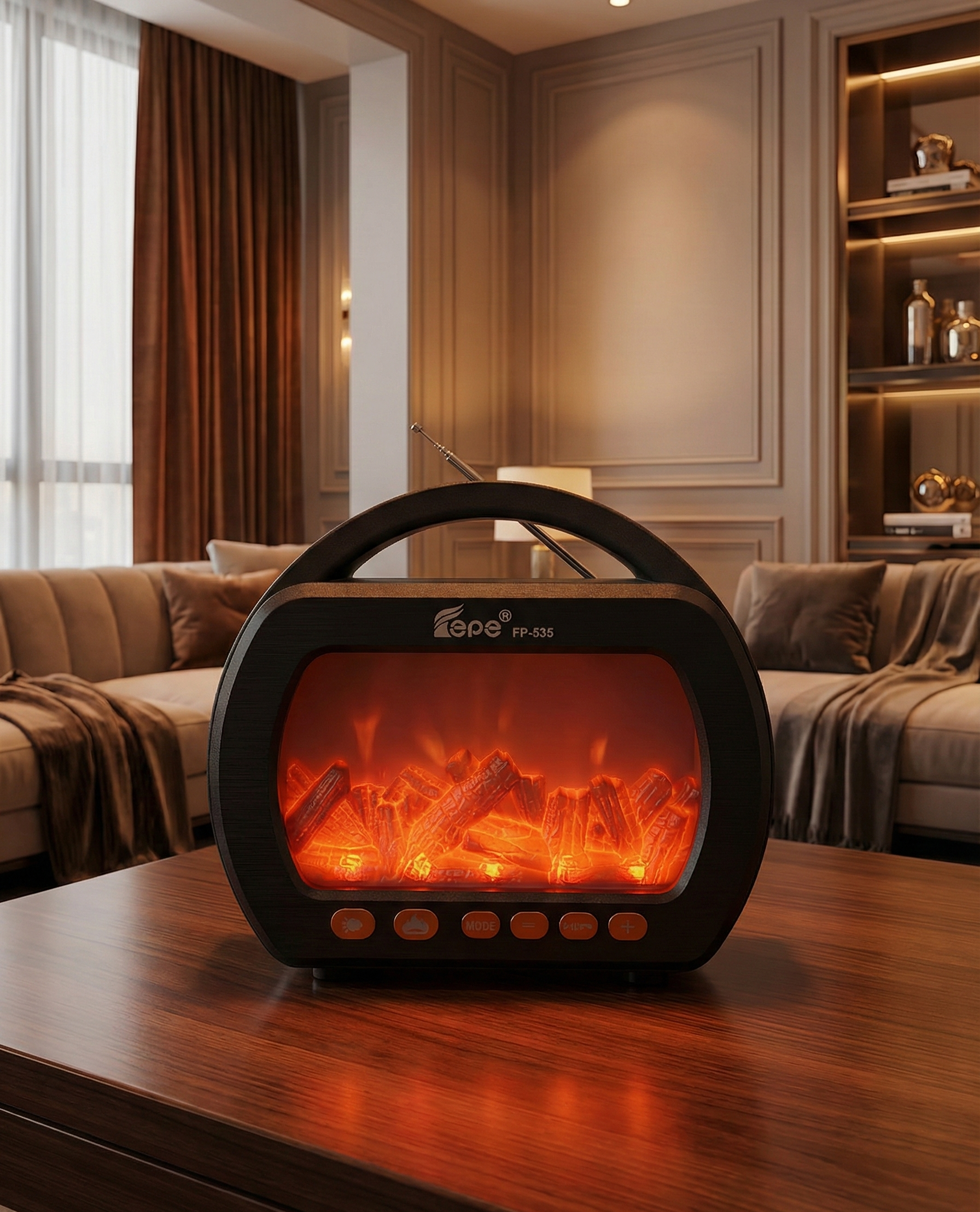 FP-535 Şömine Görünümlü Nostaljik Radyo - El Fenerli Model