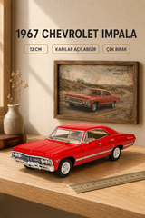 1967 Chevrolet Impala Metal Çek Bırak Araç 12 cm - 4 Renk Seçeneği