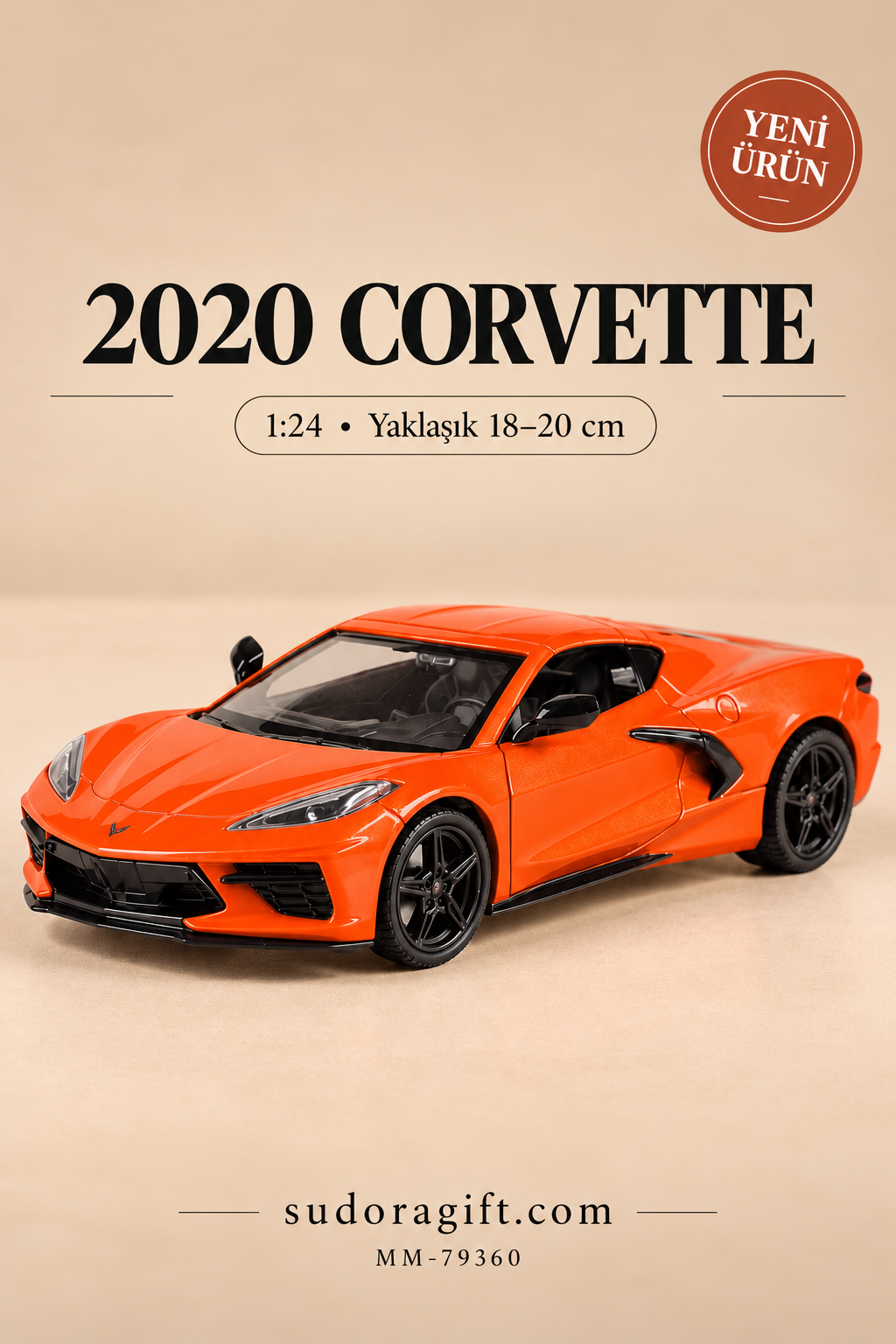 Motormax 2020 Chevrolet Corvette 1:24 Metal Model Araba