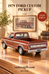 Motormax 1979 Ford Custom Pickup 1:24 Metal Model Araba – MM-79346 – Arka Gorunum