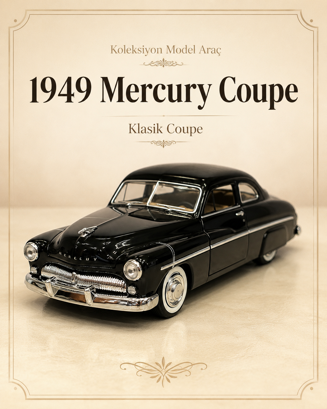 1949 Mercury Coupe 1:24 Nostaljik Metal Araba Hediyelik Esya