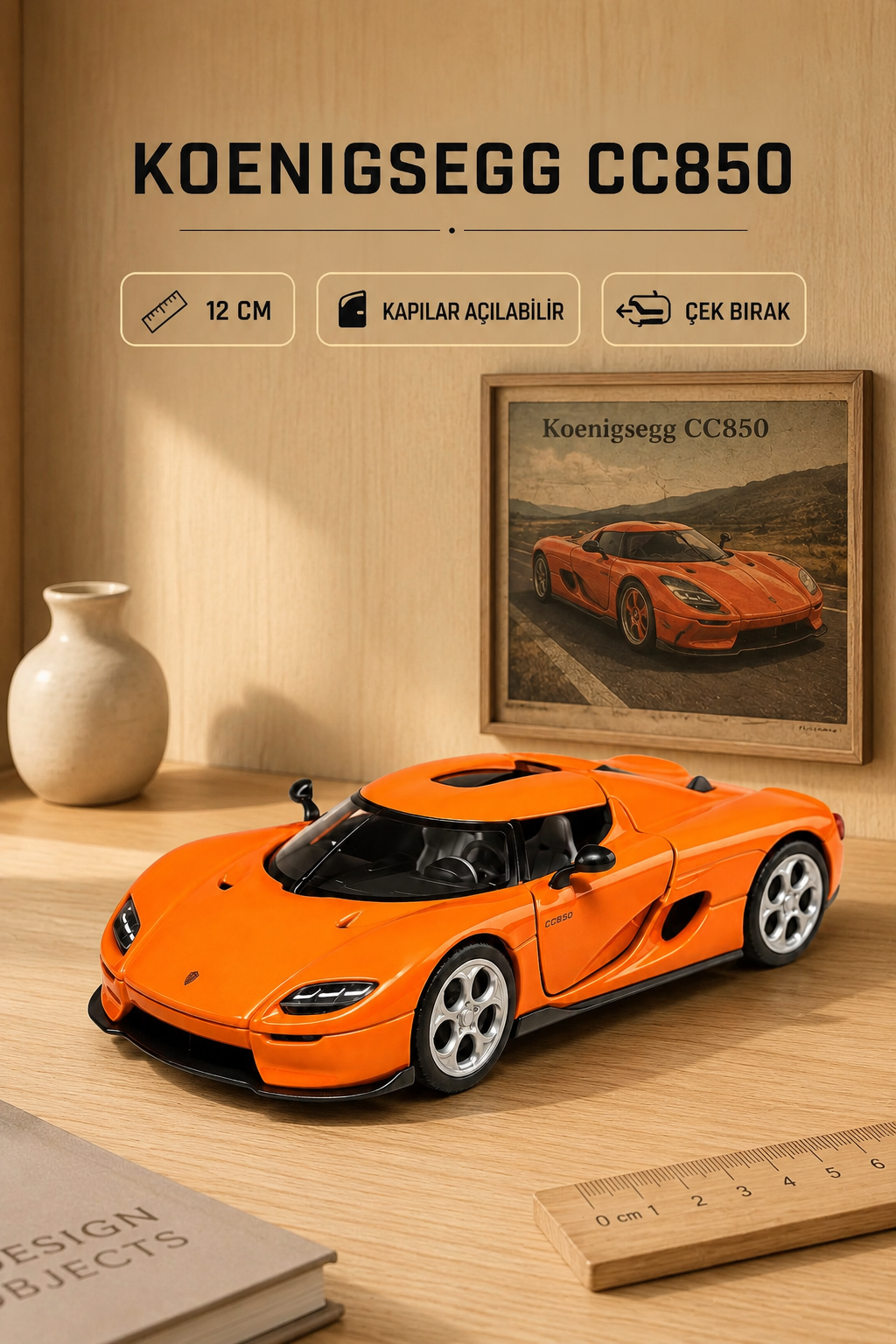 Koenigsegg CC850 Metal Çek Bırak Araç 12 cm - 4 Renk Seçeneği