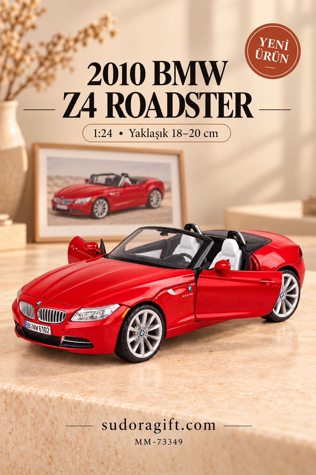 Motormax 2010 BMW Z4 Roadster 1:24 Metal Model Araba